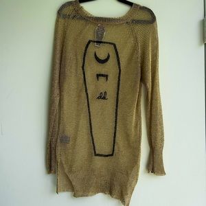 RARE Drop Dead Faux Gold Chain Mail Longsleeve